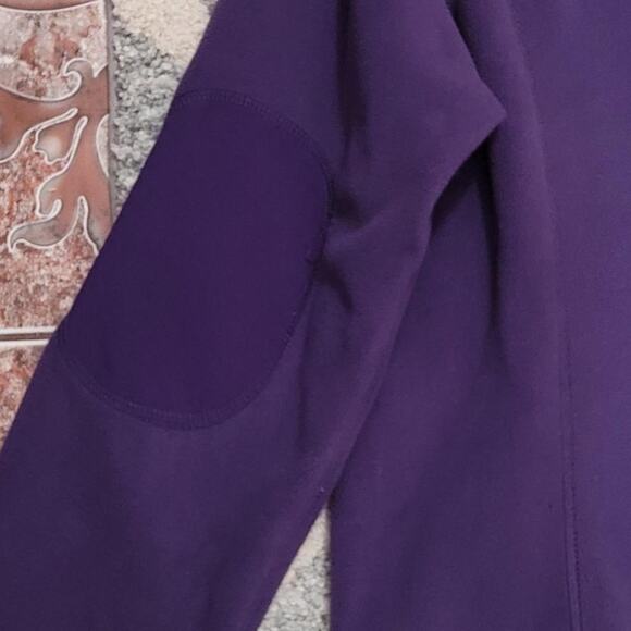 Green Tea Retro Purple Plum Zippered Fleece Cozy Jacket - Picture 4 of 5